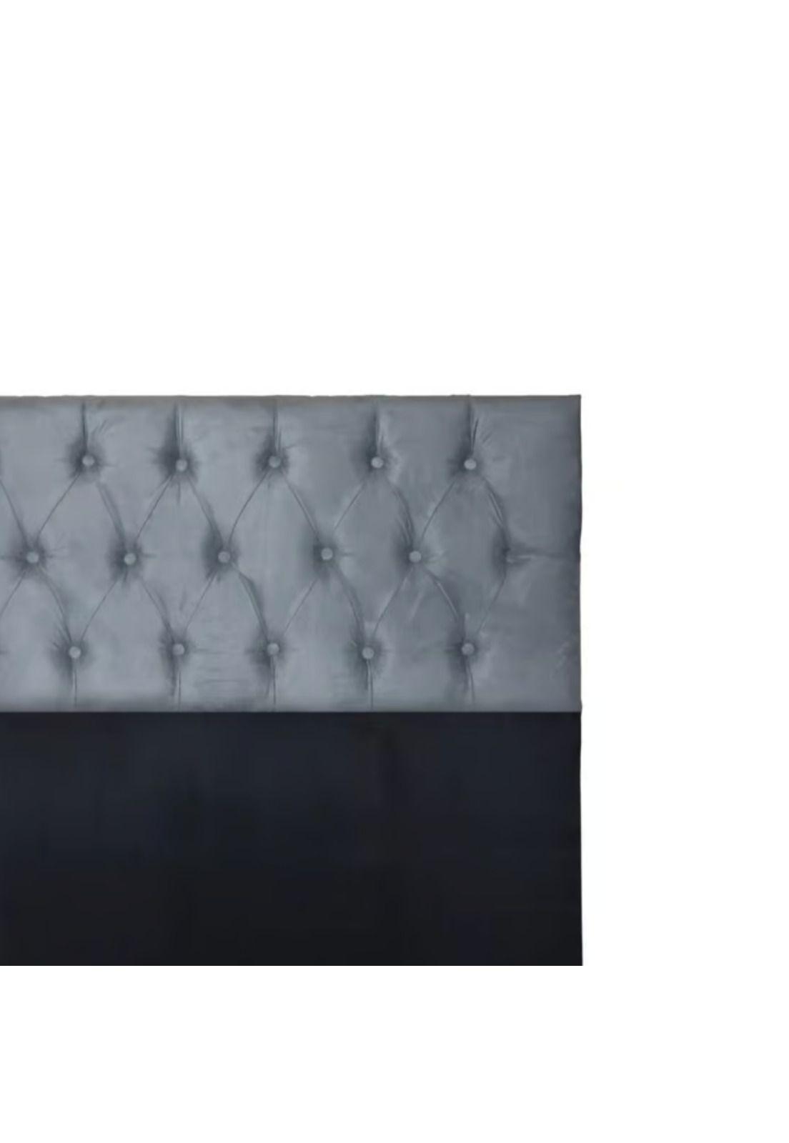 Respaldo King Piso Capitone Premiun 180x140 CM Gris Azulado Felpa-2