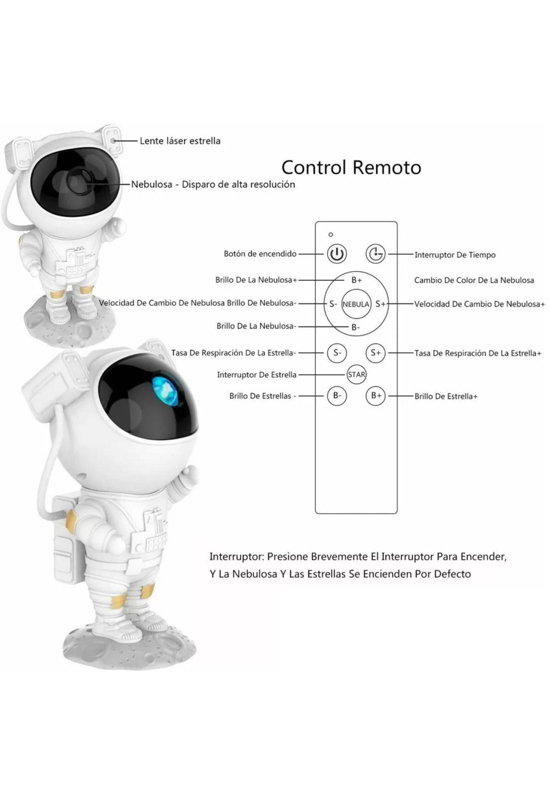 Lámpara Proyector Astronauta Galaxia Luz LED /RGB-3