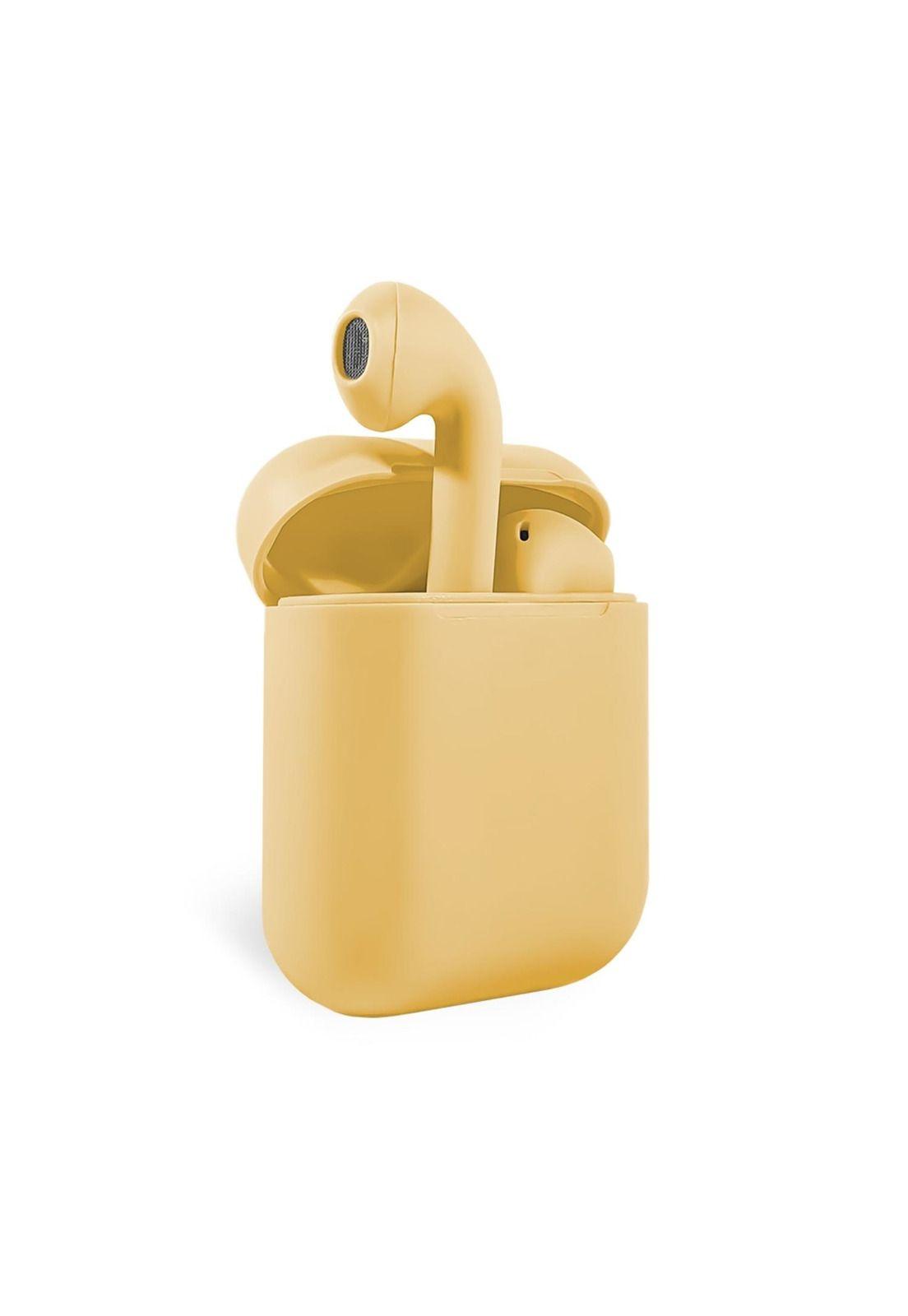 Audífonos Inalámbricos Bluetooth Táctil I12 Tws Amarillo-2