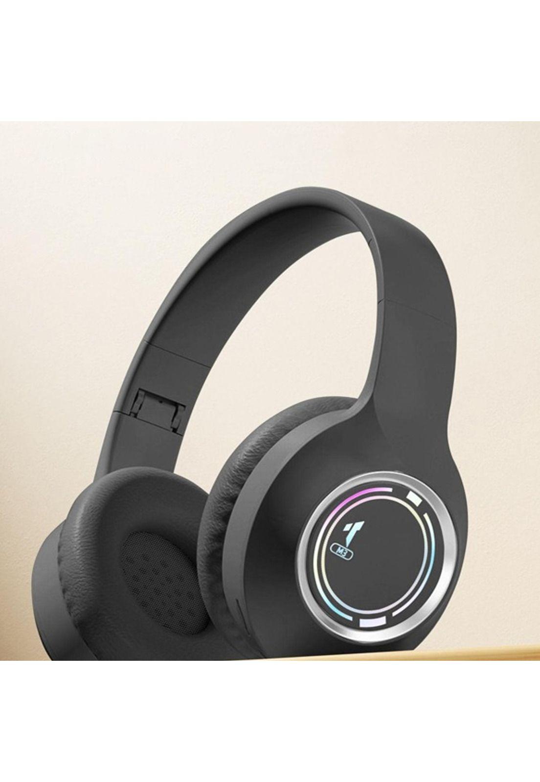 Audífonos Luminoso Bluetooth 5.3 Plegables HIFI Negro-3