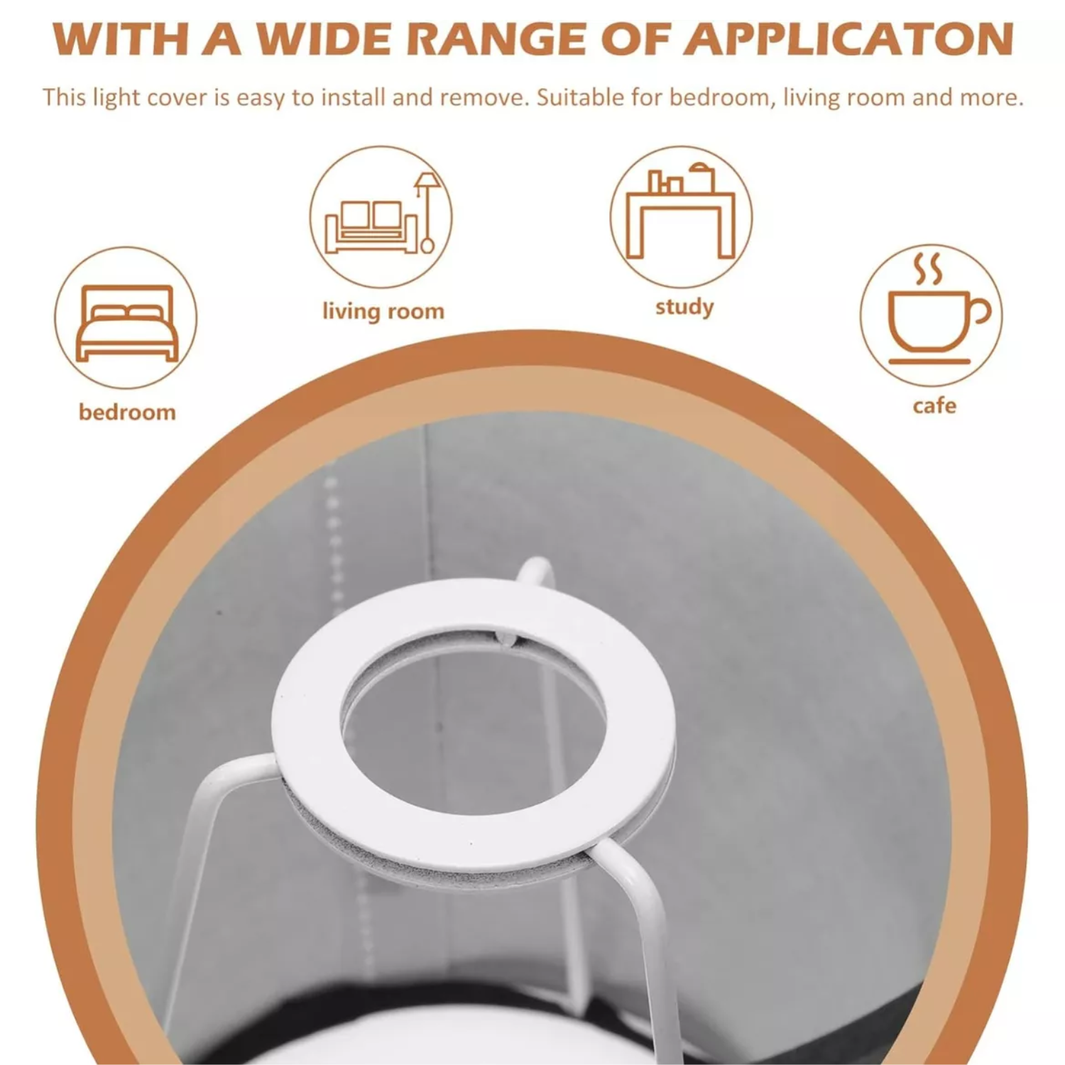 Pantalla Vestido Lámpara Repuesto Redonda 25x16.5x20 CM E27 Beige-3