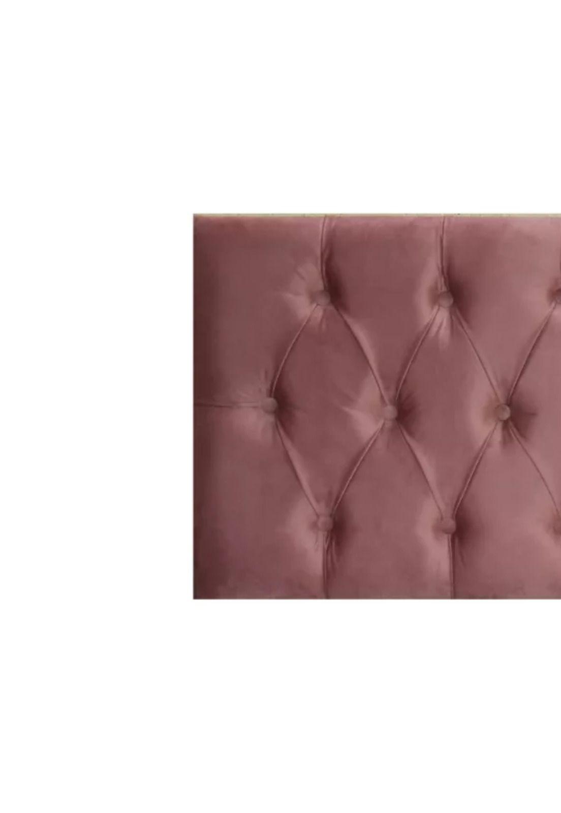 Respaldo Elegante 1 Plaza Capitone 105x60 CM Palo Rosa Felpa-1