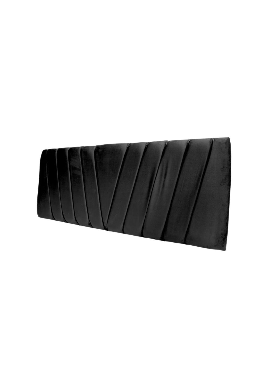 Respaldo Moderno Lineal 2 Plazas 150x60 CM Negro Lino-2