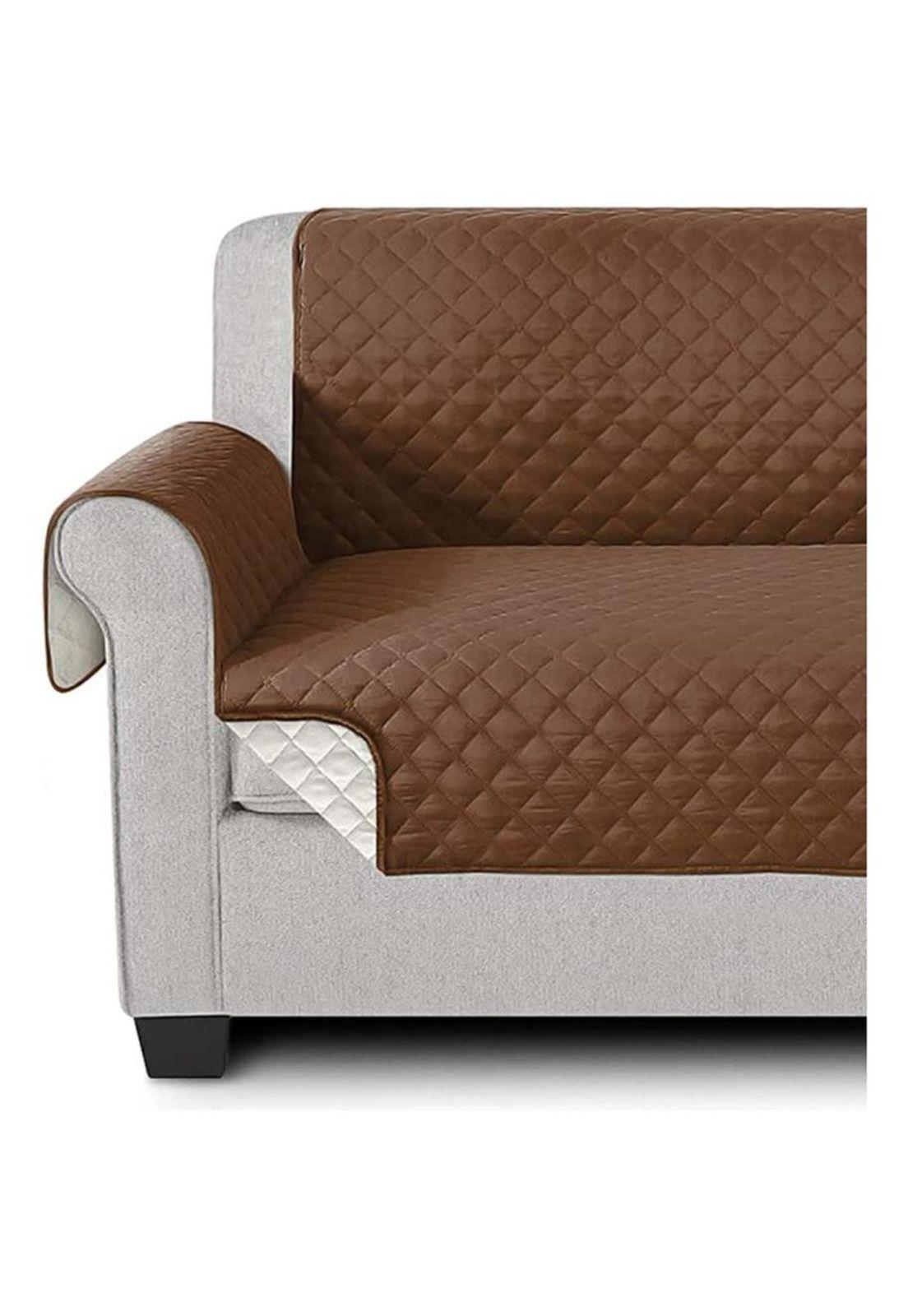 Funda Cobertor Protector Sofá Sillón 2 Cuerpos Café-2