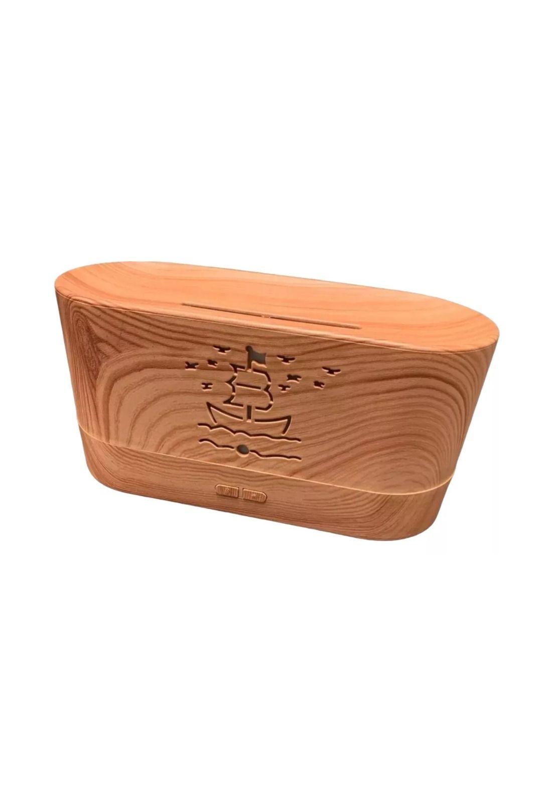 Humidificador Difusor Aroma Diseño Chimenea Madera-0