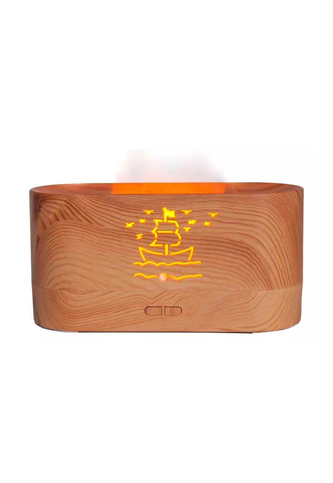 Humidificador Difusor Aroma Diseño Chimenea Madera-1