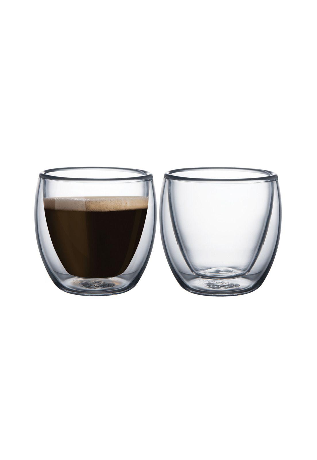 Set 2 MUG Glasso Vasos Doble Pared Vidrio 90 ML-3
