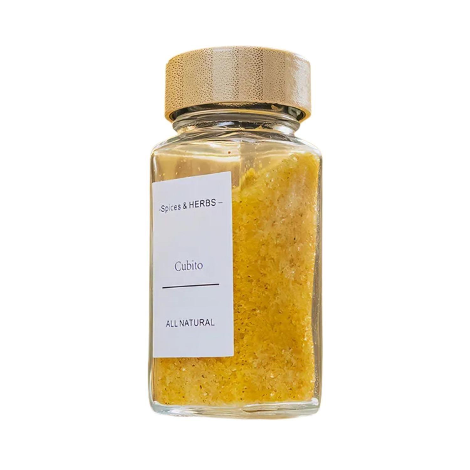 Pack 24 Frasco Hermetico Contenedor Especies Tapa Bambú 180 ML-0