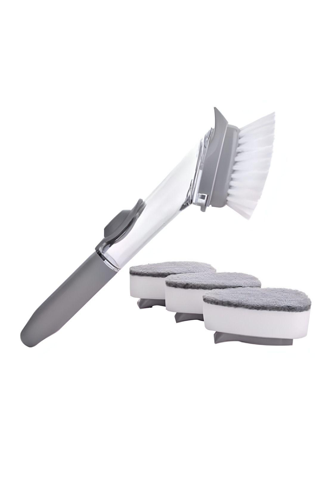 Cepillo Dispensador Jabón Ollas Lavaloza Gris-3