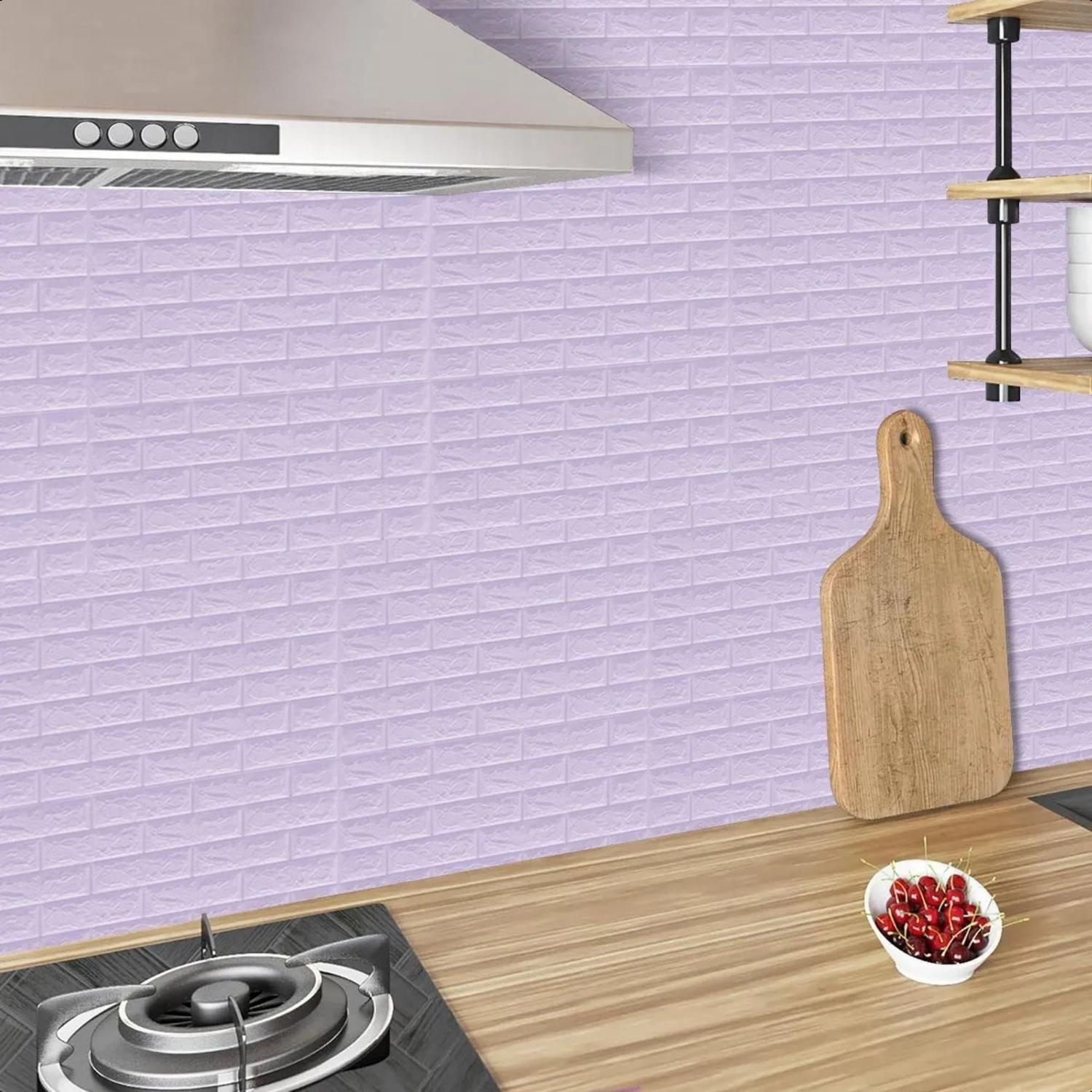 Pack 10 Pegatinas Pared Espuma 3D 70x77 CM Púrpura Claro-2