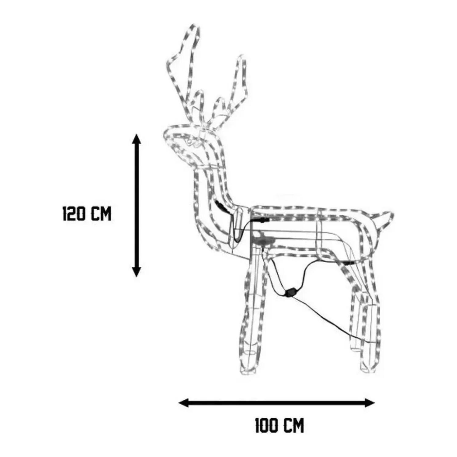 Reno Solar De Navidad Luces Led 120 Cm-4