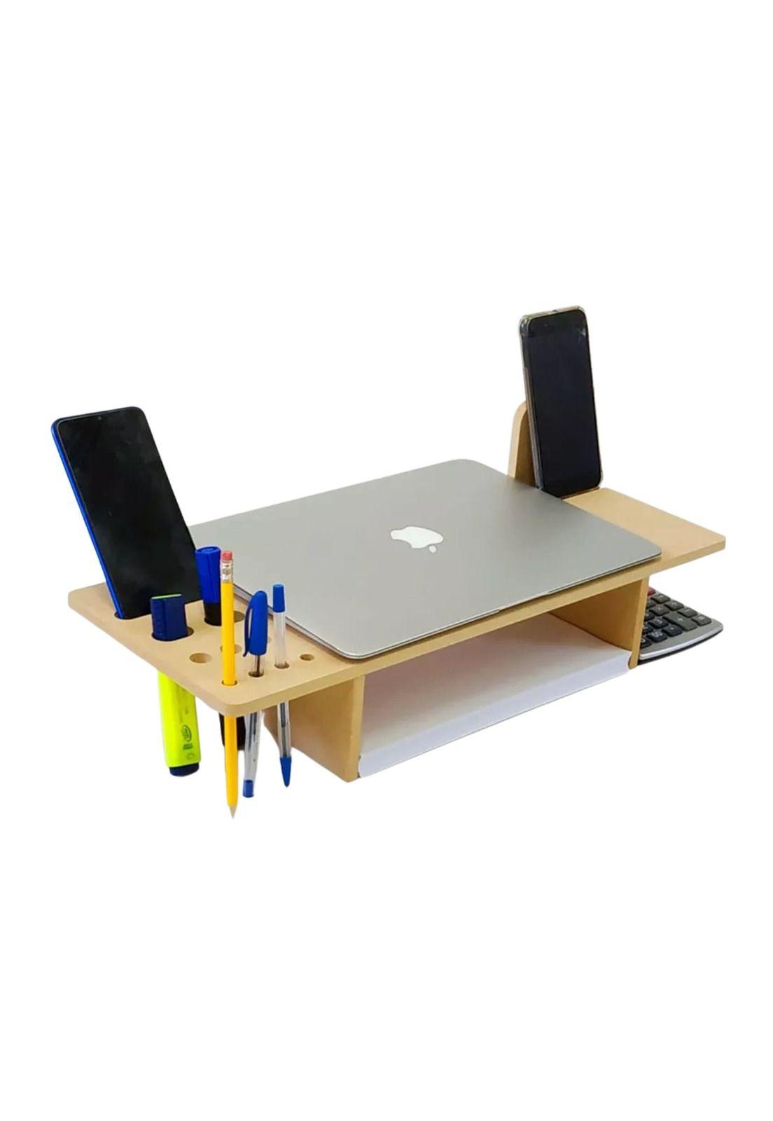 Organizador Escritorio Alzador Monitor Madera 50x20x9 CM-3