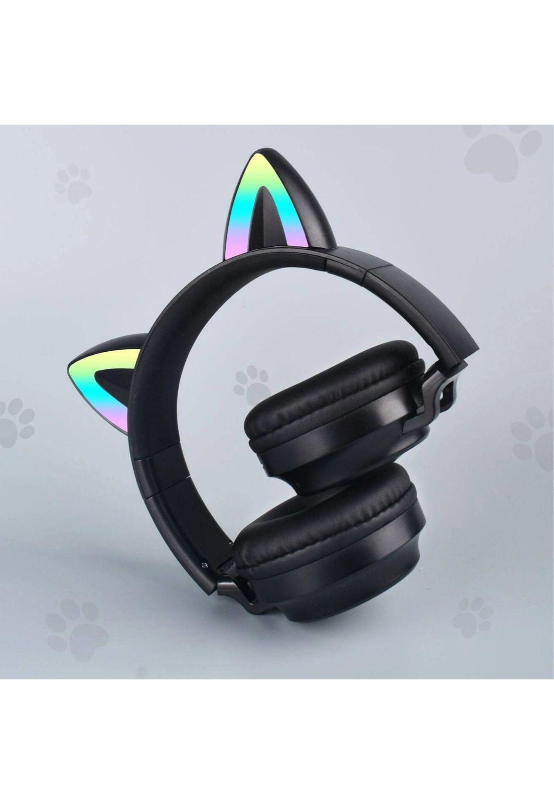 Audífonos inalámbrico Orejas Gato LED Wireless Bluetooth Negro-3