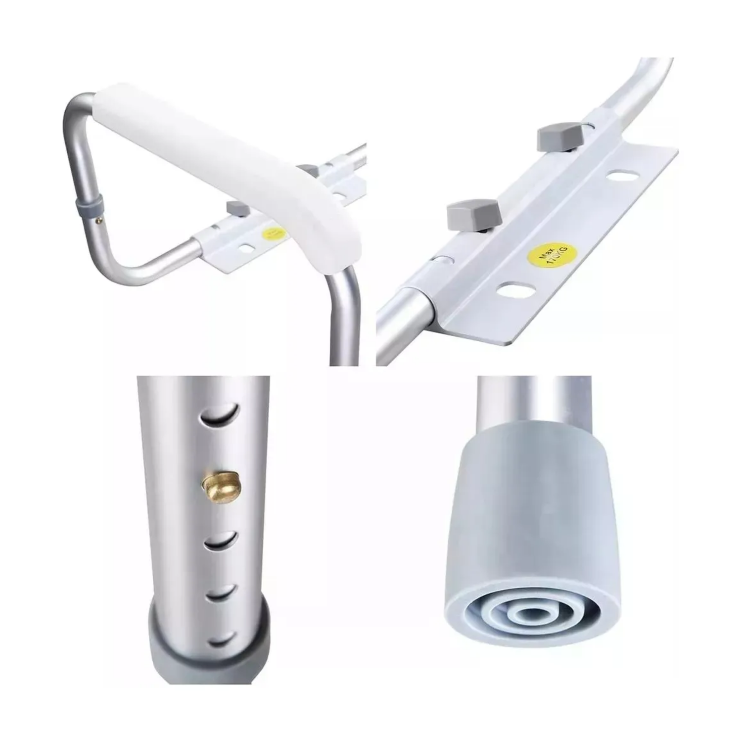 Barra Apoyo Marco Seguridad Baño 77x64 CM Blanco-3