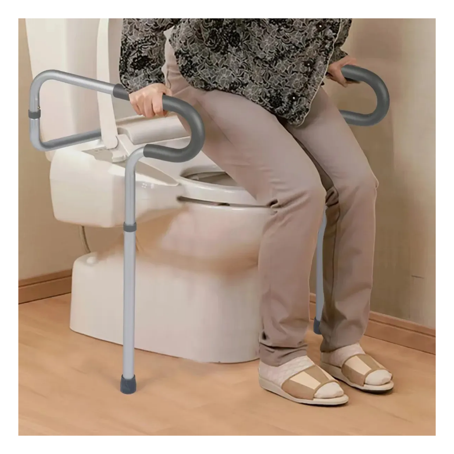 Barra Apoyo Marco Seguridad Baño 77x64 CM Blanco-4