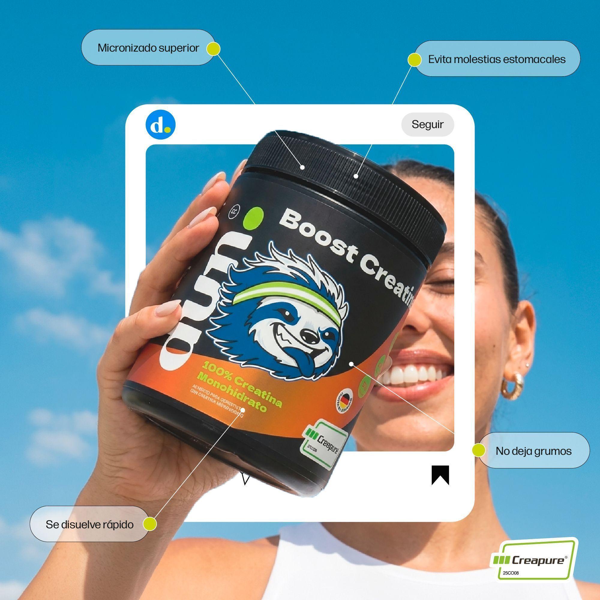 Creapure® Creatina Monohidratada DUN Boost Creatine 300g Performance 60 Días-2