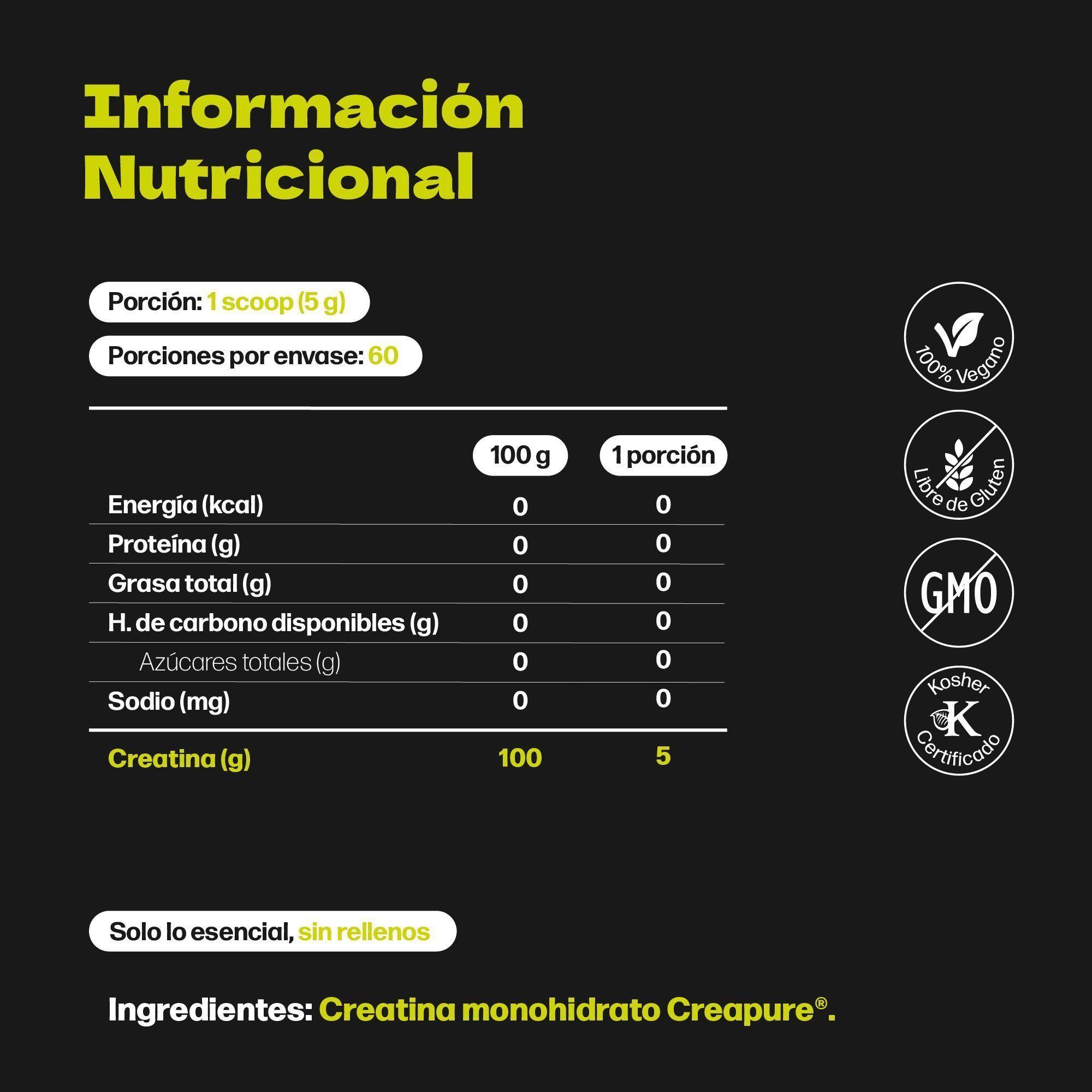 Creapure® Creatina Monohidratada DUN Boost Creatine 300g Performance 60 Días-5