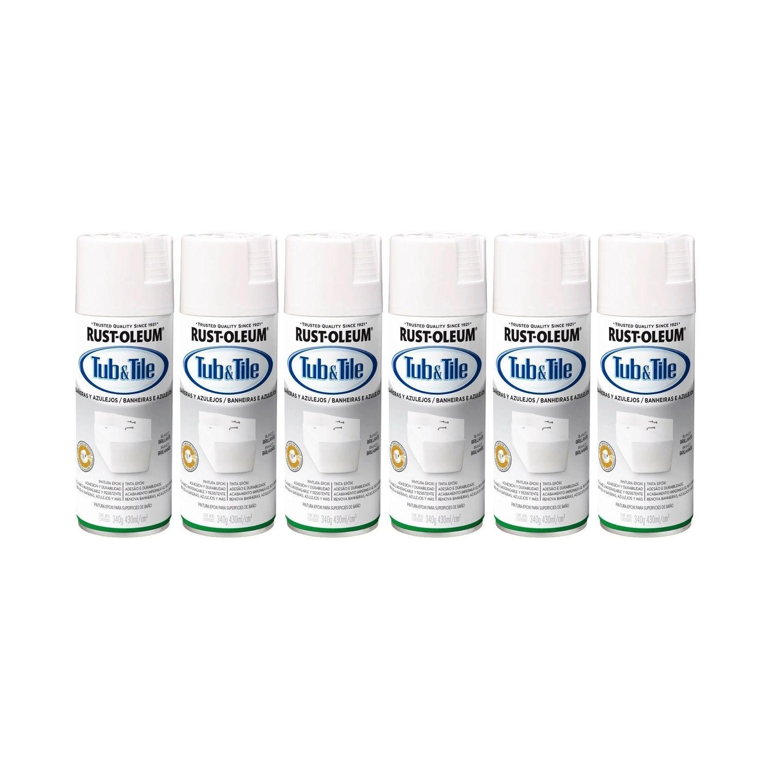 Pack 6 Unid. Pintura en Spray Bañera y Azulejos Blanco Brillante 340 g 700184-0