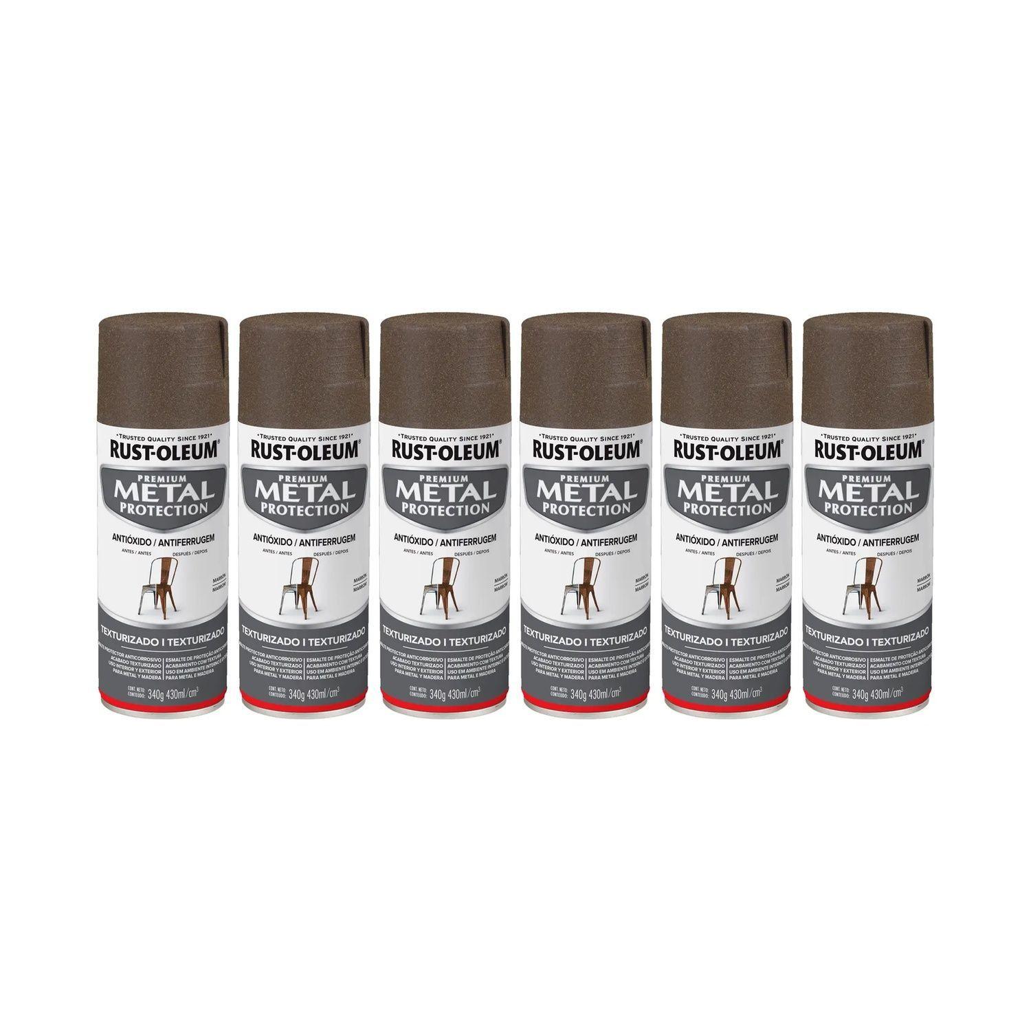 Pack 6 Unid. Pintura en Spray Metal Protection Anticorrosivo Texturado Marrón 340 g 700215-0