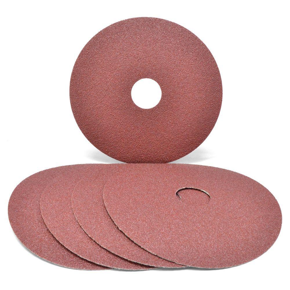 Pack 5 Disco Fibra 4,5" Grano 120 - Metal - Siaral-1