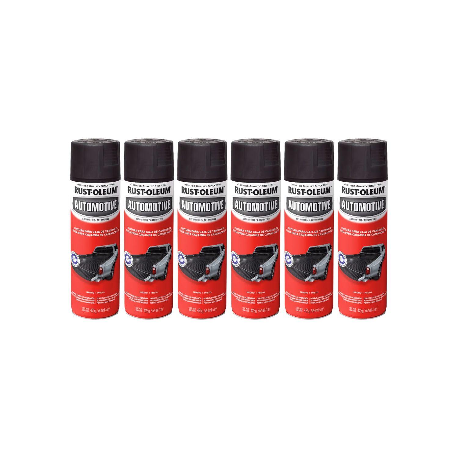 6 Pack Pintura en Spray Automotive Protectora para Caja de Camioneta Negro 425 g 700260-0