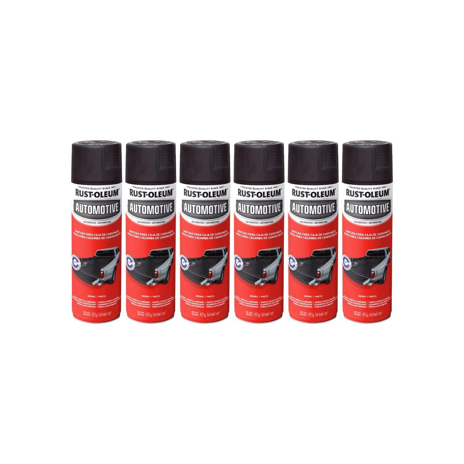 Pack 6 Unid. Pintura en Spray Automotive Protectora para Caja de Camioneta Negro 425 g 700260-0