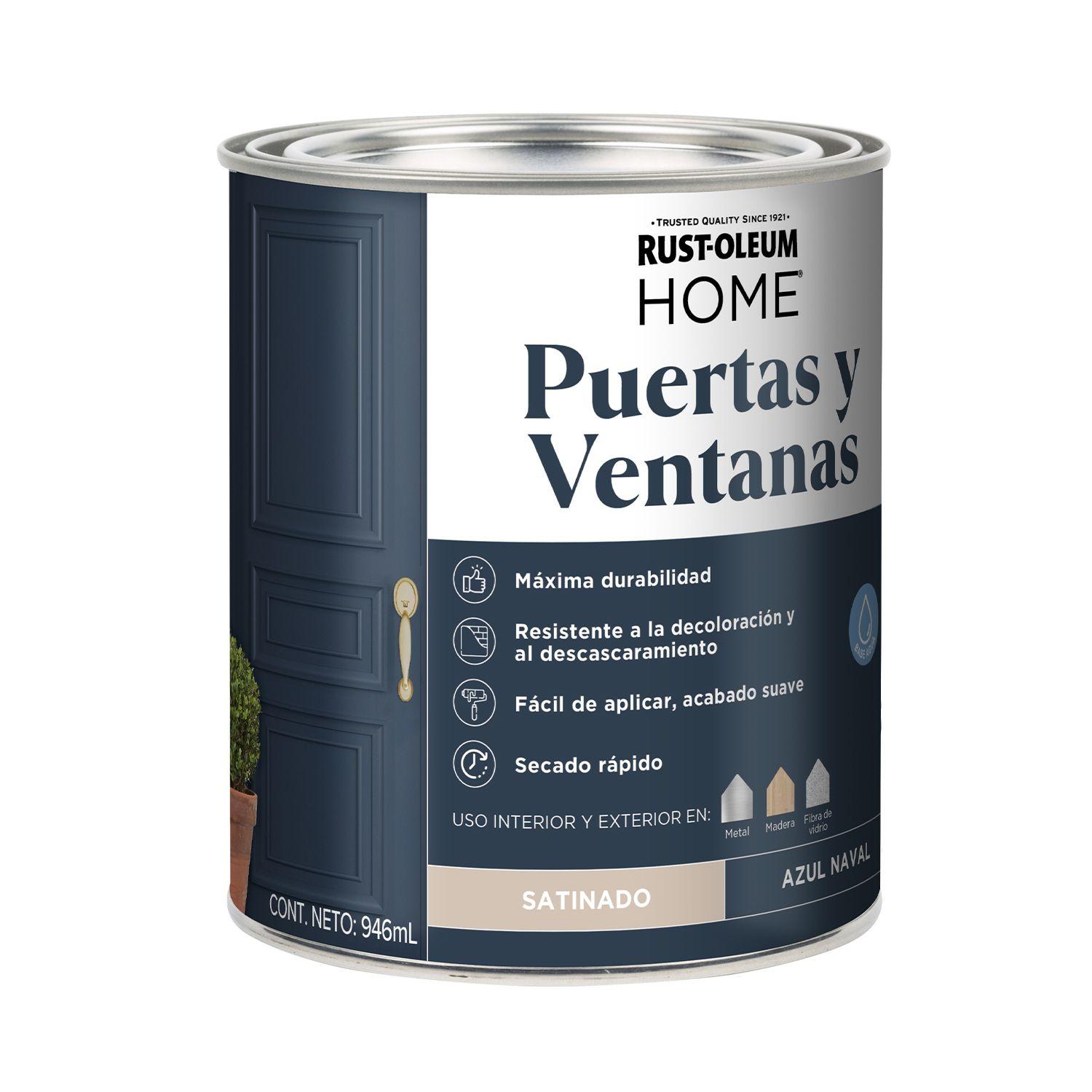 2 Pack Pinturas para Puertas y Ventanas Interior y Exteriror Azul Naval Satinado 946 ml 700281-1