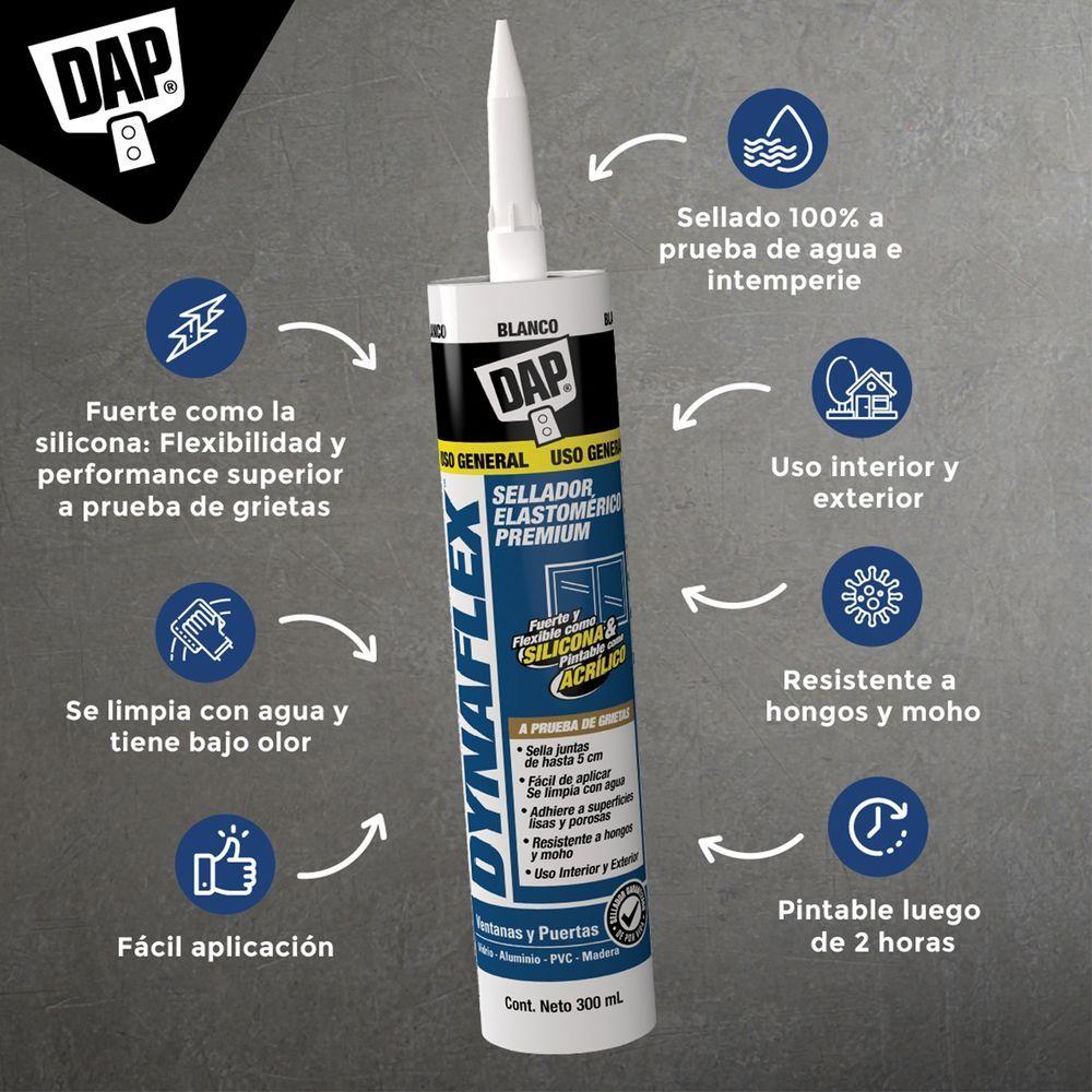Sellador Elastomérico Premium Dynaflex Blanco 300 ml-3