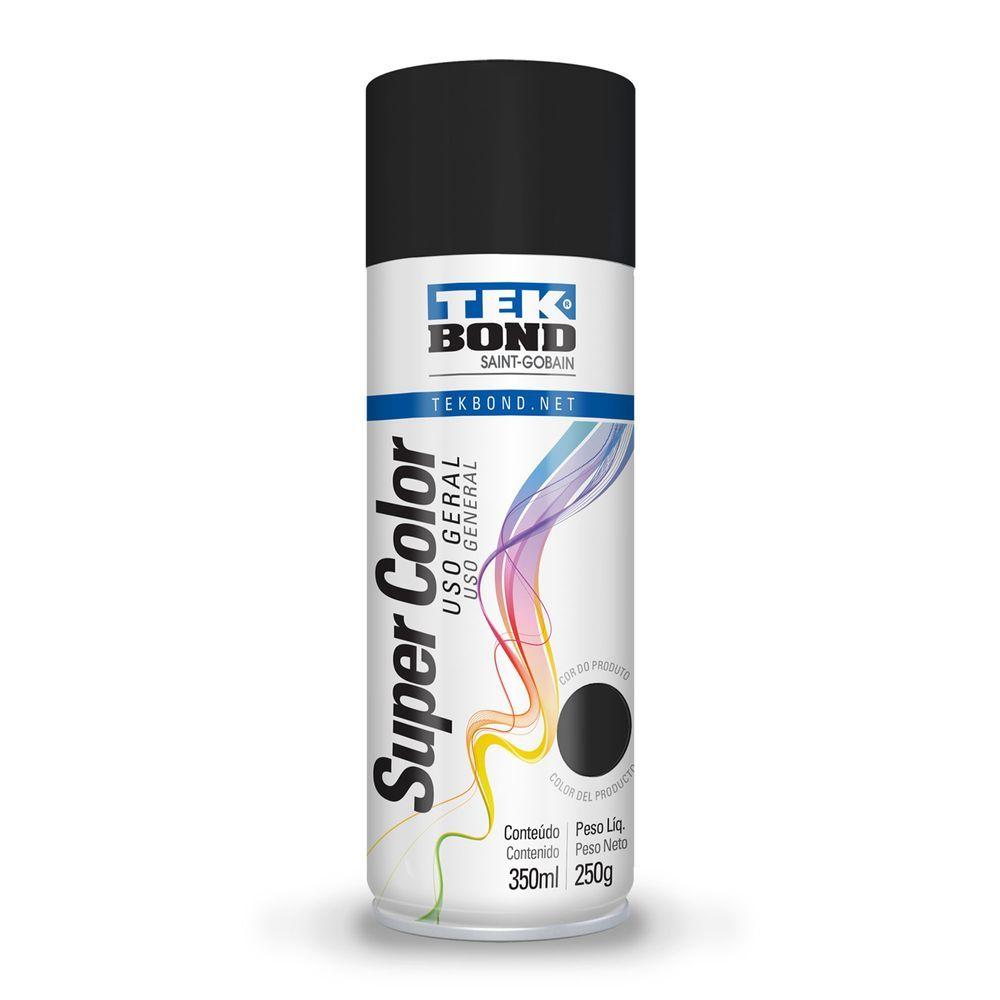 Pintura Spray Acrílica Super Color Negro Opaco 350 ml Uso-0