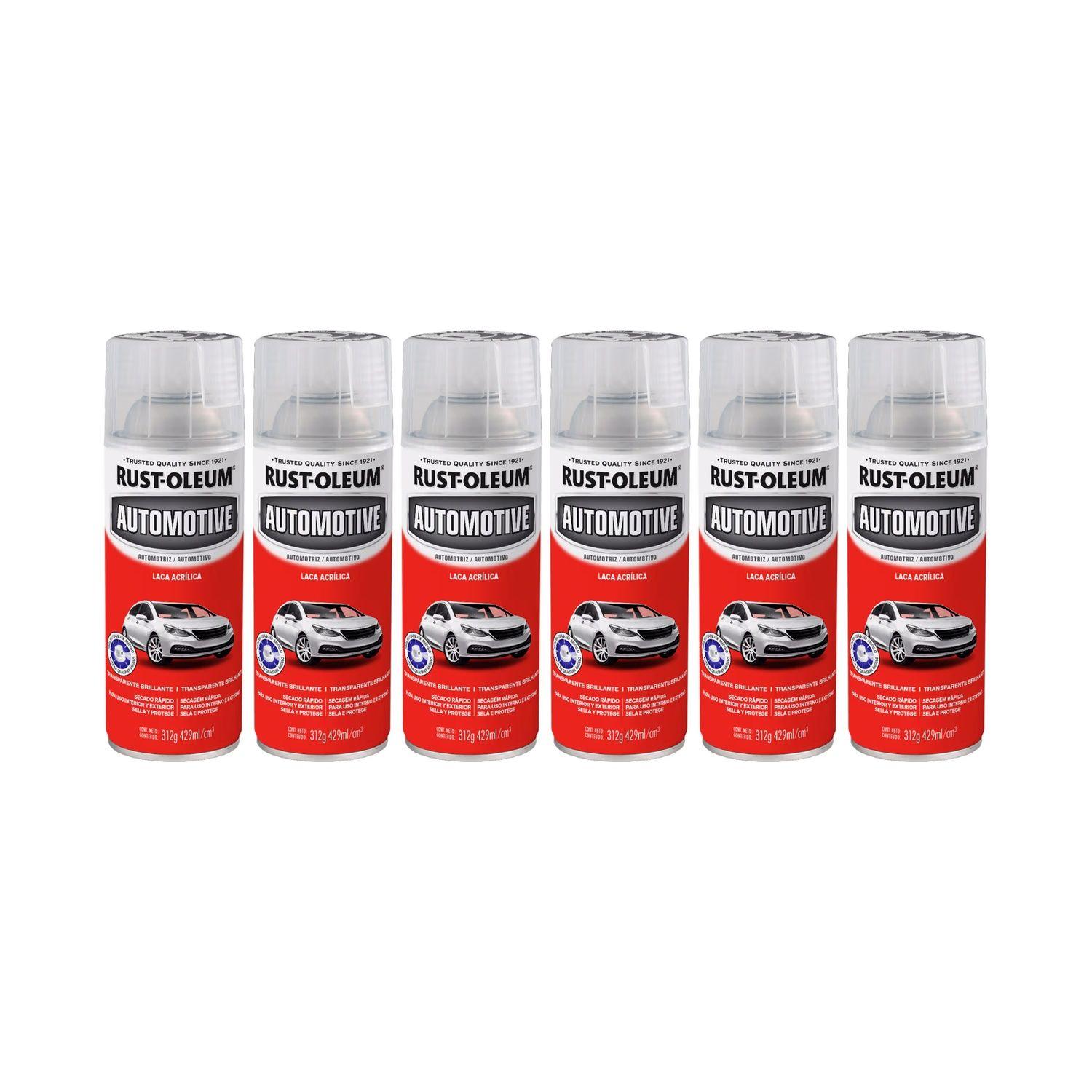 6 Pack Laca Acrílica Automotive Brillante Transparente 312 g 700247-0