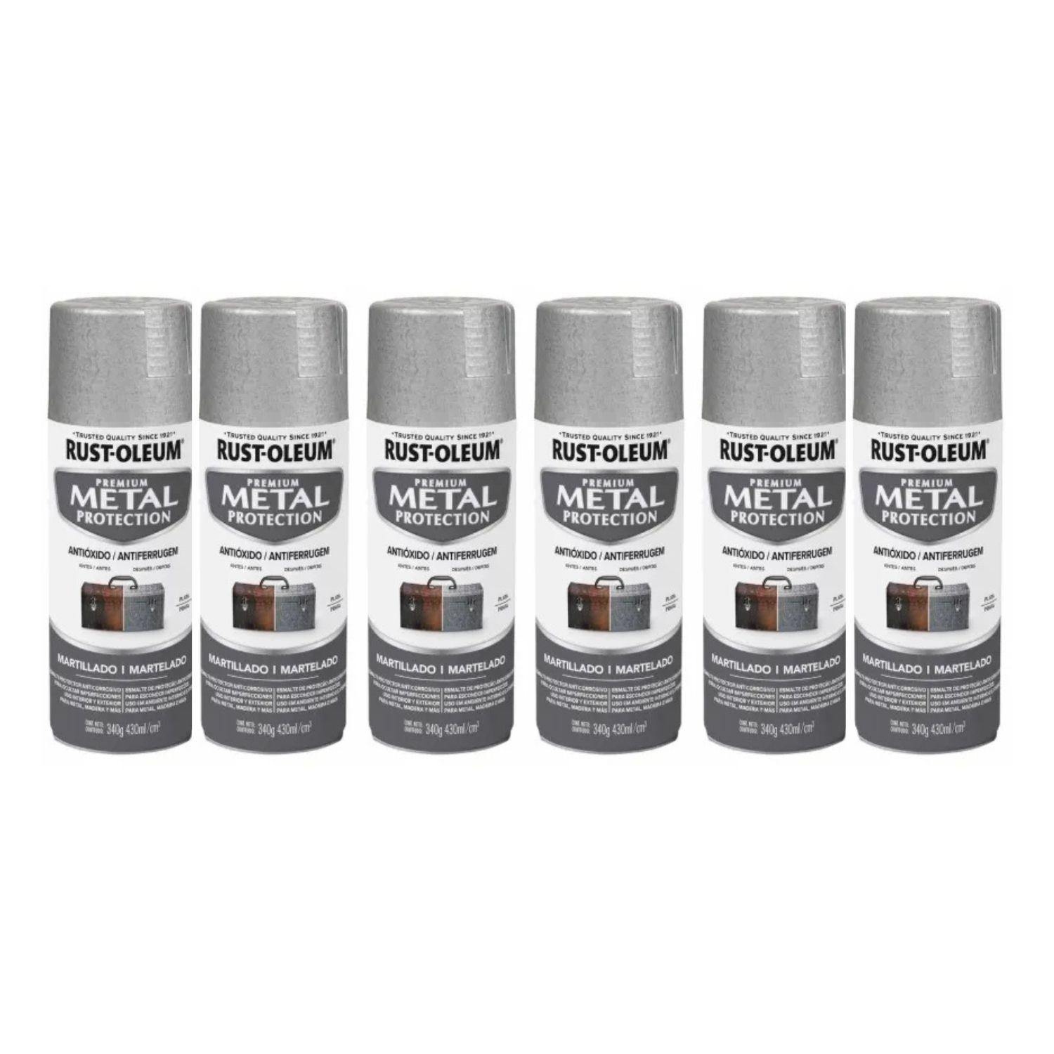 Pack 6 Unid. Esmalte en Spray Metal Protection Plata Martillado 340 g 700212-0