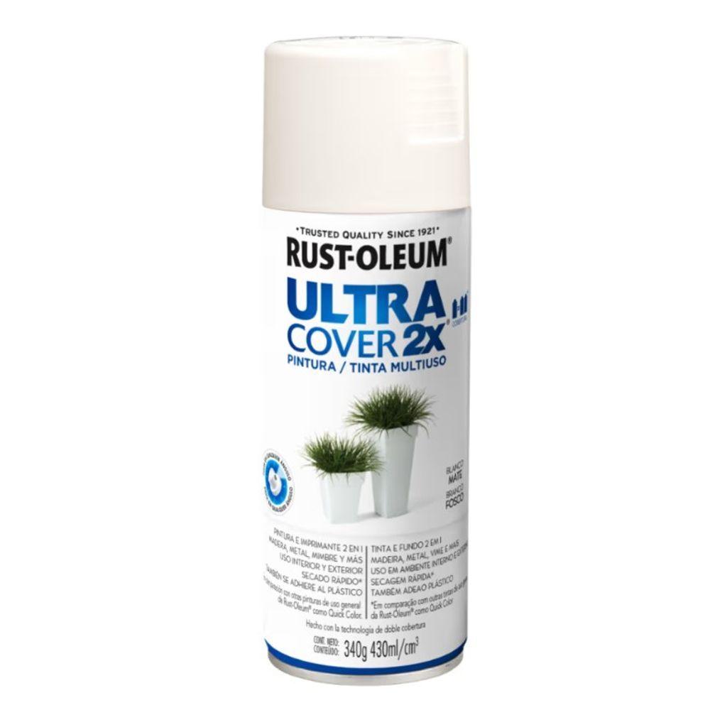 Pintura en Spray Ultra Cover 2X Multiuso Blanco Mate 340 g-0