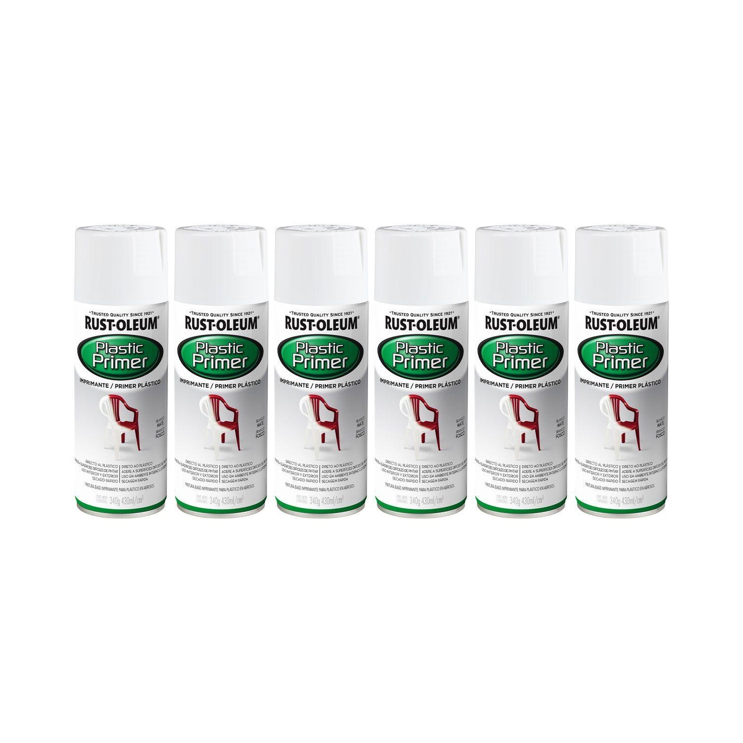 Pack 6 Unid. Pintura en Spray Imprimante Plástico Blanco 340 g 700167-0