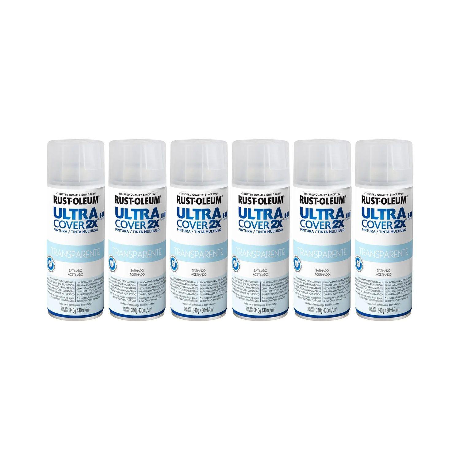 Pack 6 Unid. Pintura en Spray Ultra Cover 2X Multiuso Transparente Satinado 340 g 700041-0
