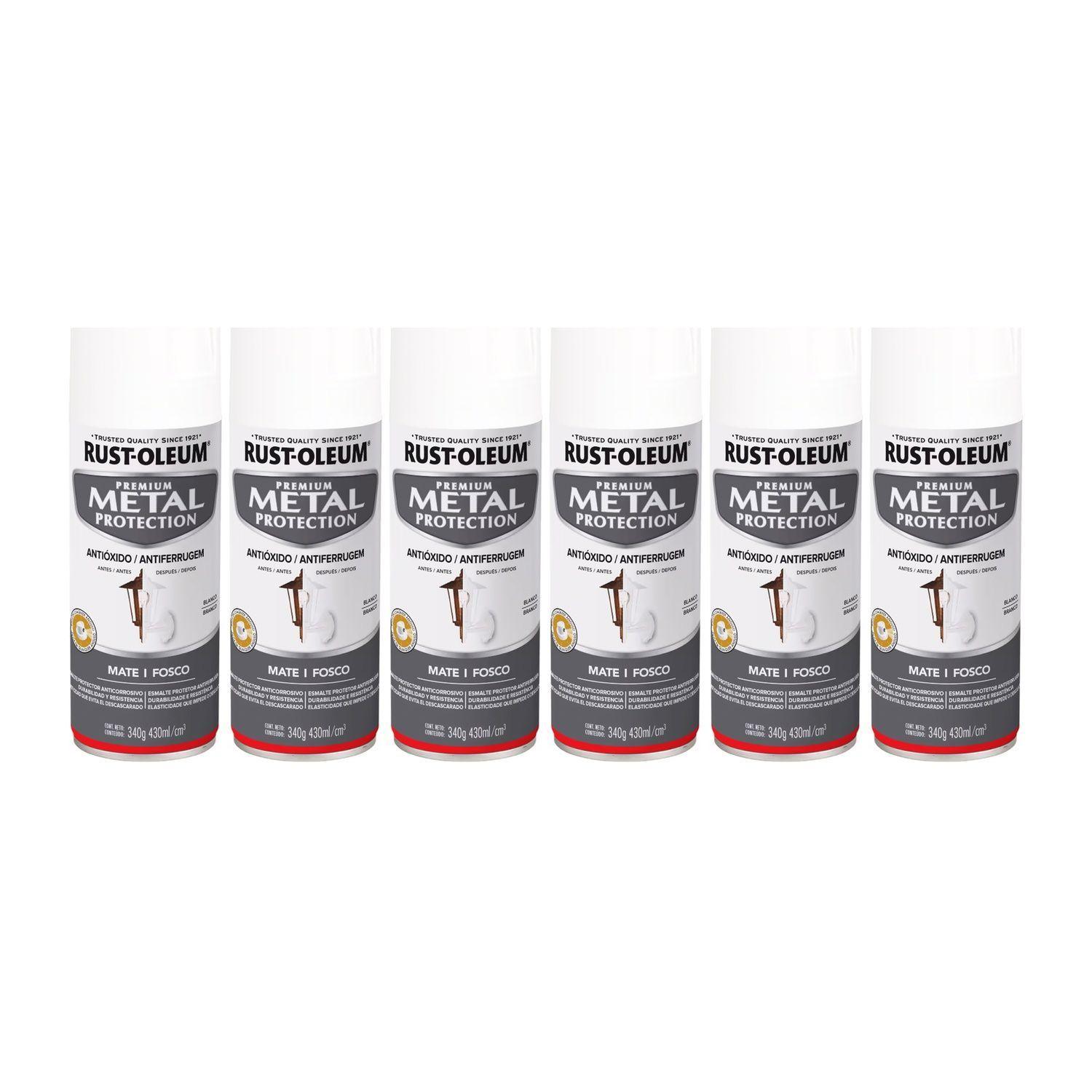 Pack 6 Unid. Pintura en Spray Metal Protection Anticorrosivo Blanco Mate 340 g 700192-0