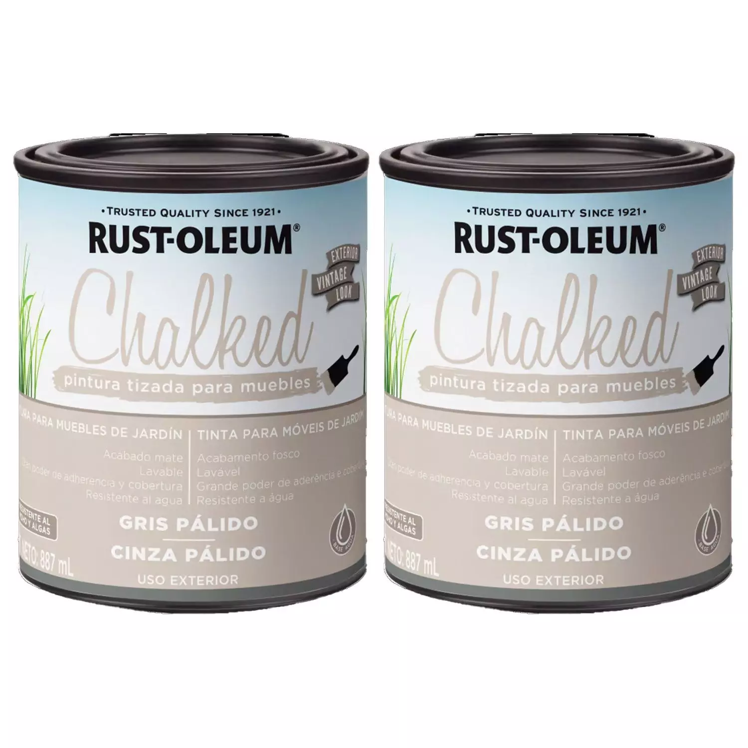 Pack 2 Unid. Pintura Tizada para Muebles Chalked Gris Pálido Ultra Mate 887 ml 700119-0