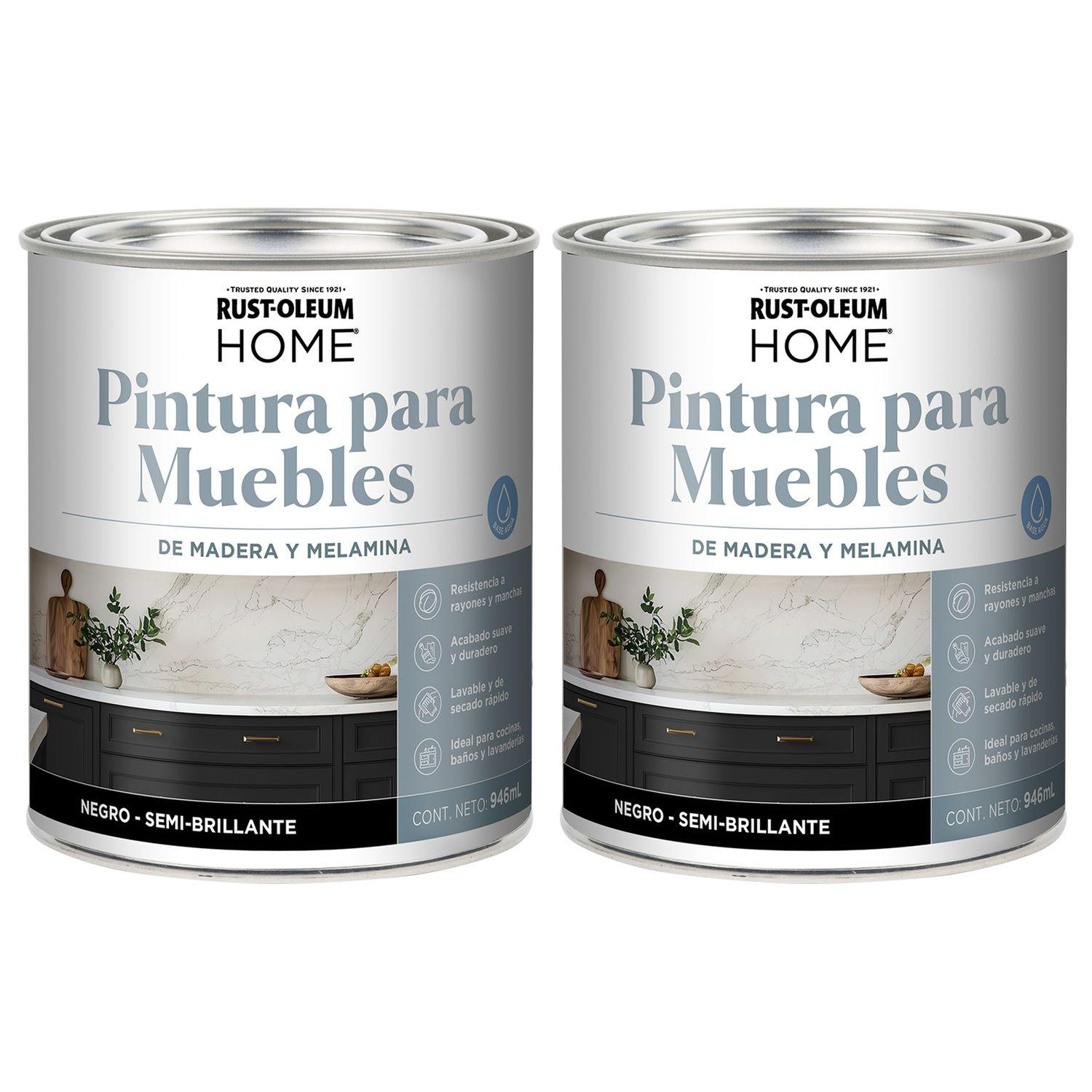 2 Pack Pintura para Muebles Negro Semi Brillante 946 ml 700274-0