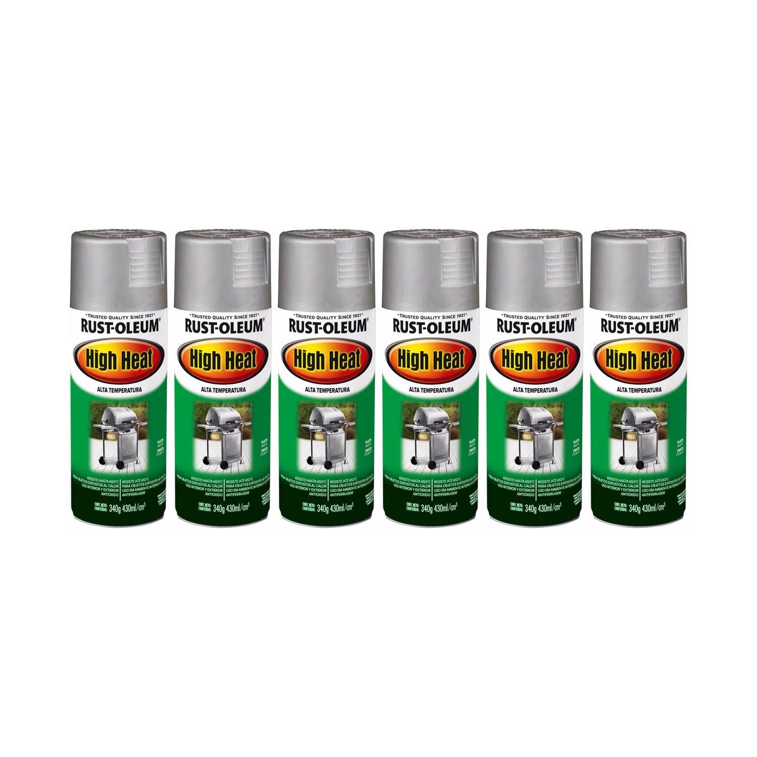 6 Pack Pinturas en Spray Automotive Alta Temperatura Aluminio Brillante 340 g 700232-0