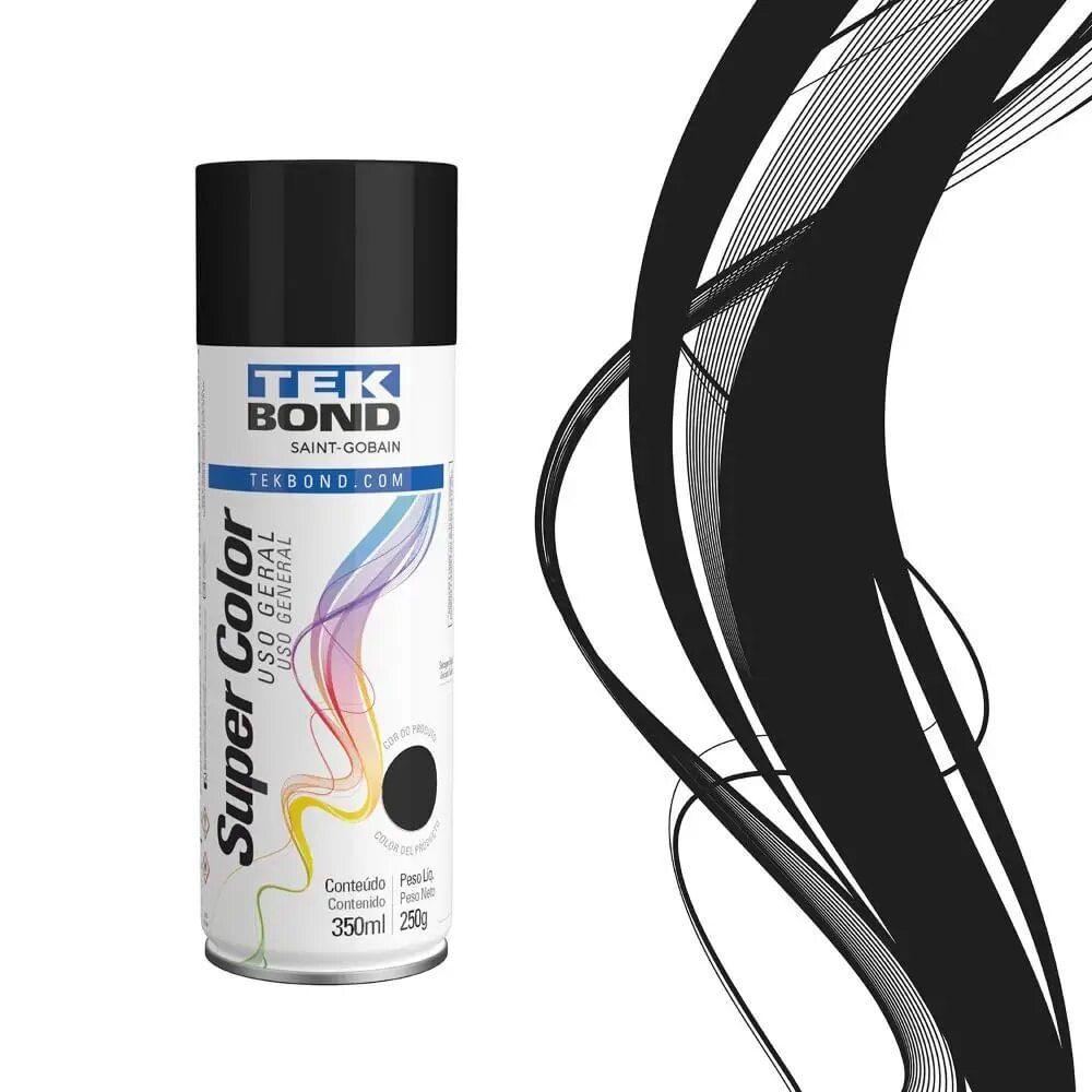 Pintura Spray Acrílica Super Color Negro Brillante 350 ml-2