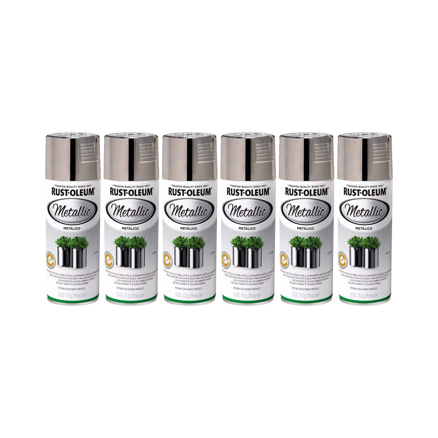 6 Pack Pinturas en Spray Special Metallic Acabado Cromo Brillante 312 g 700148-0