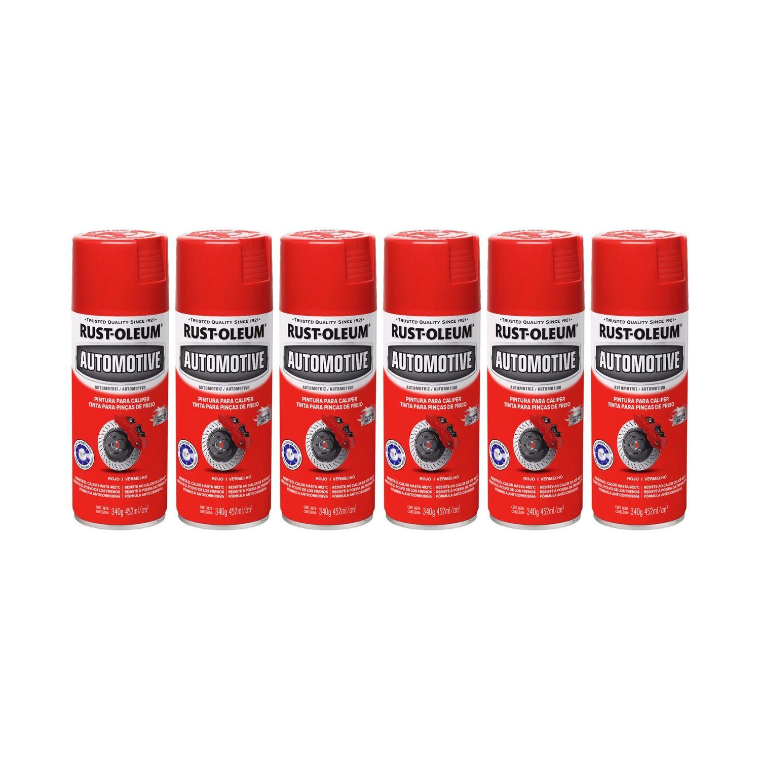 6 Pack Pintura en Spray Automotive para Caliper Rojo 340 g 700235-0