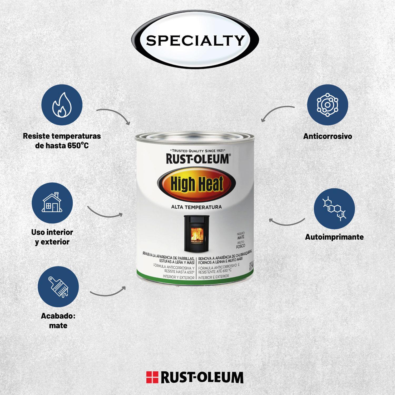 2 Pack Pinturas High Heat Alta Temperatura Negro Mate 946 ml 700173-2