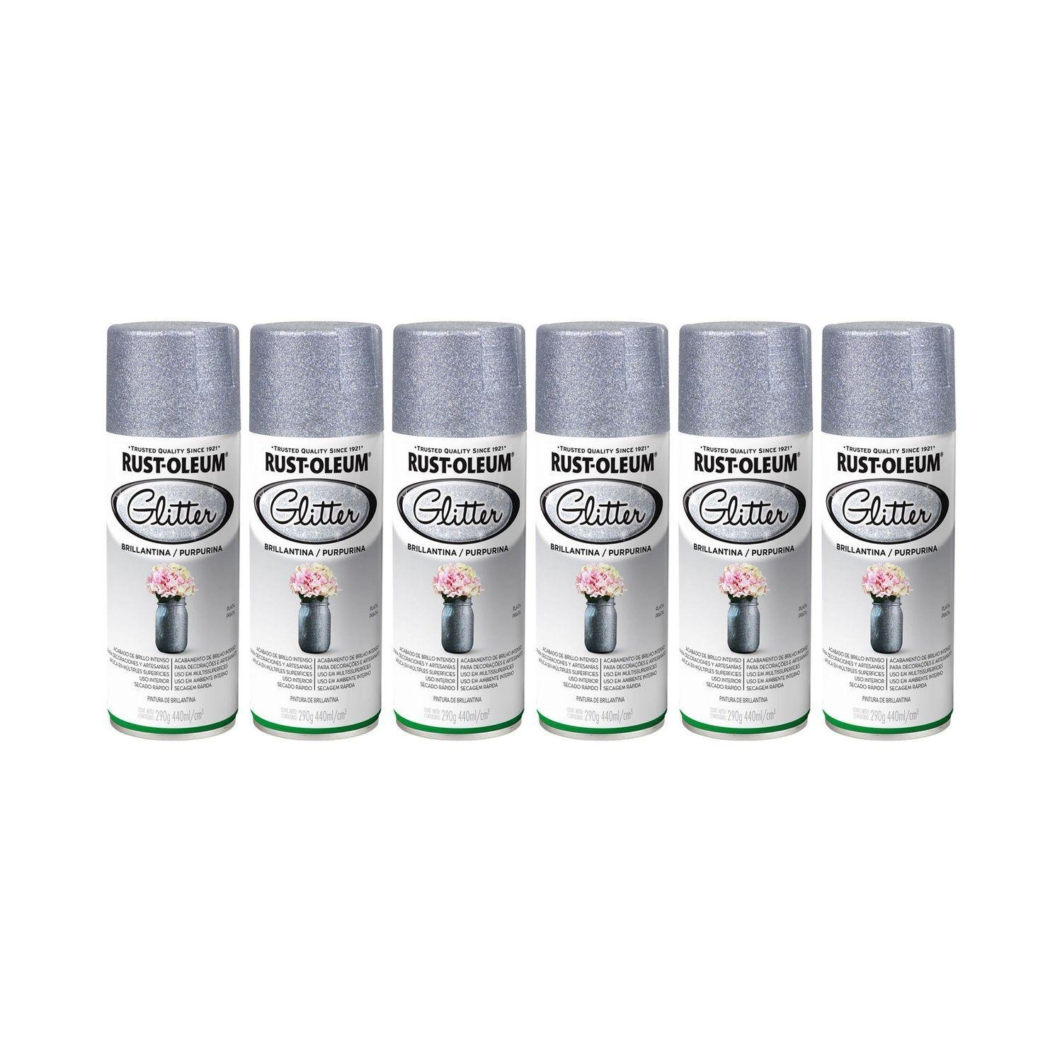 Pack 6 Unid. Pinturas en Spray Specialty Glitter Brillantina Plata Brillante 290 g 700161-0