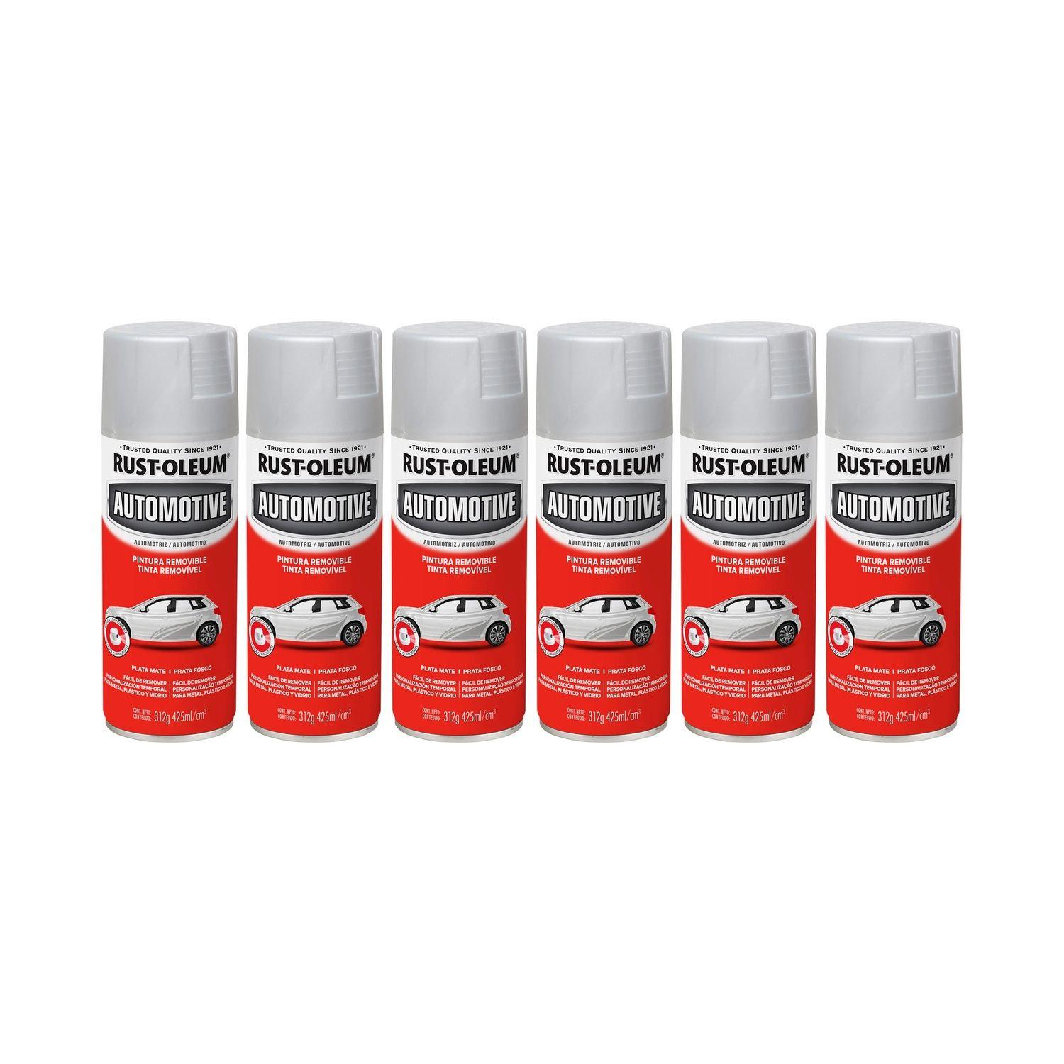 6 Pack Pintura en Spray Automotive Removible Plata Mate 312 g 700257-0