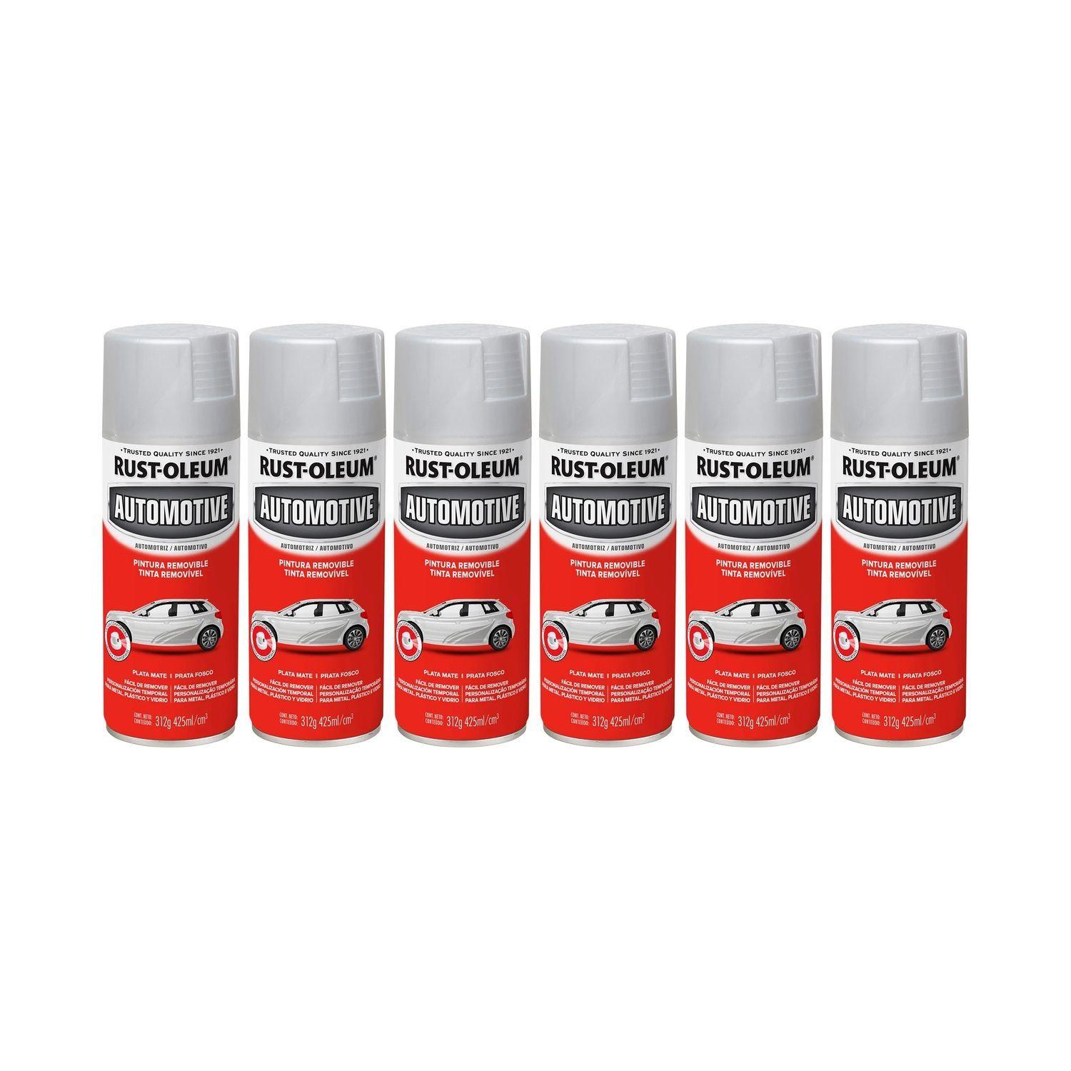 Pack 6 Unid. Pintura en Spray Automotive Removible Plata Mate 312 g 700257-0