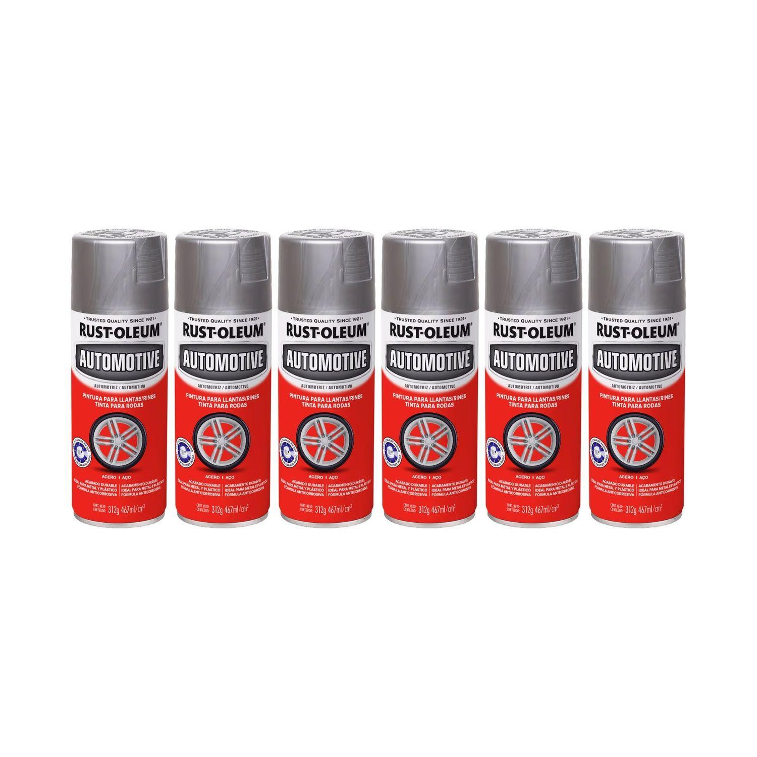 Pack 6 Unid. Pinturas en Spray Automotive para Llantas/Rines Acero Satinado 312 g 700236-0