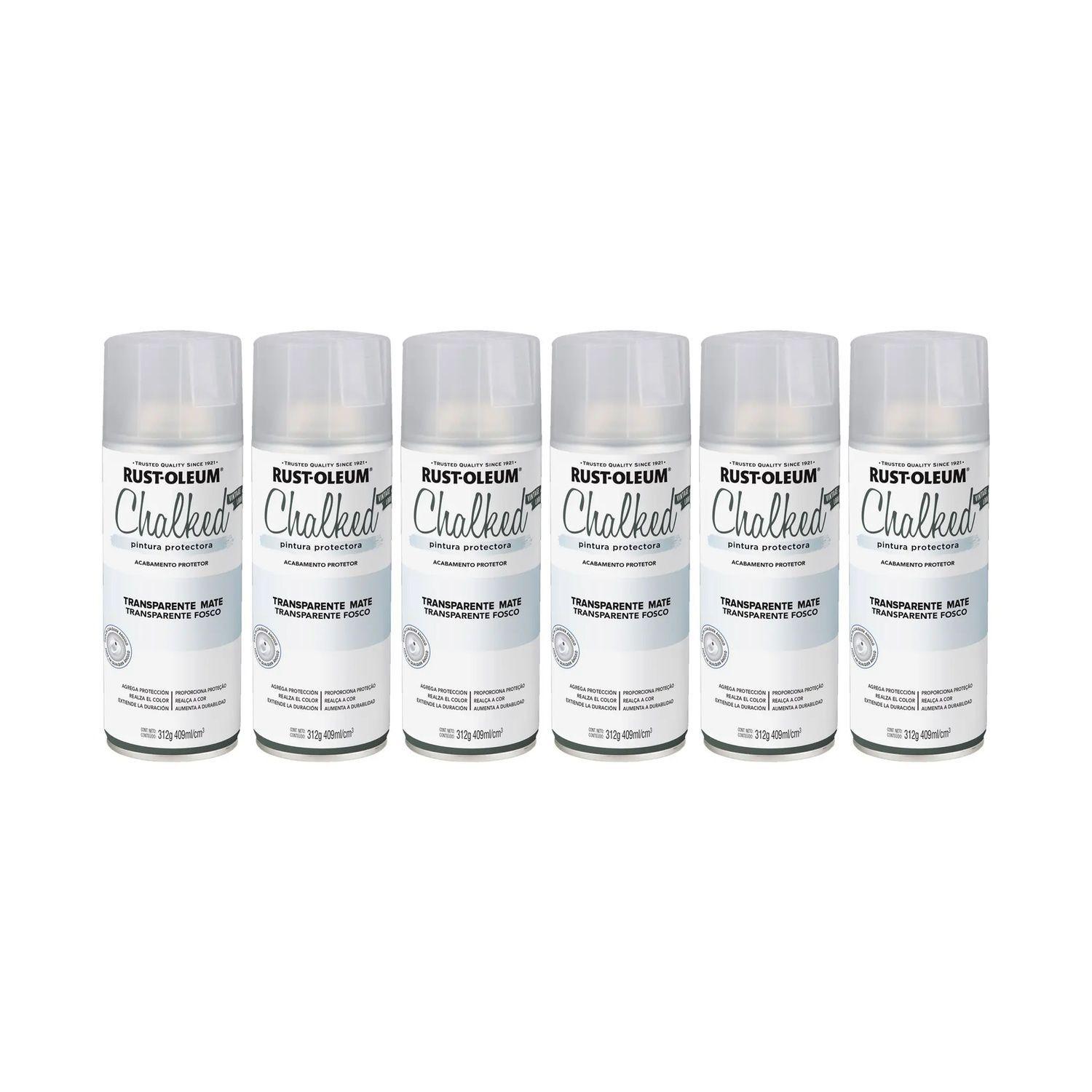 Pack 6 Unid. Pintura Protectora en Spray Chalked Transparente Mate 312 g 700104-0