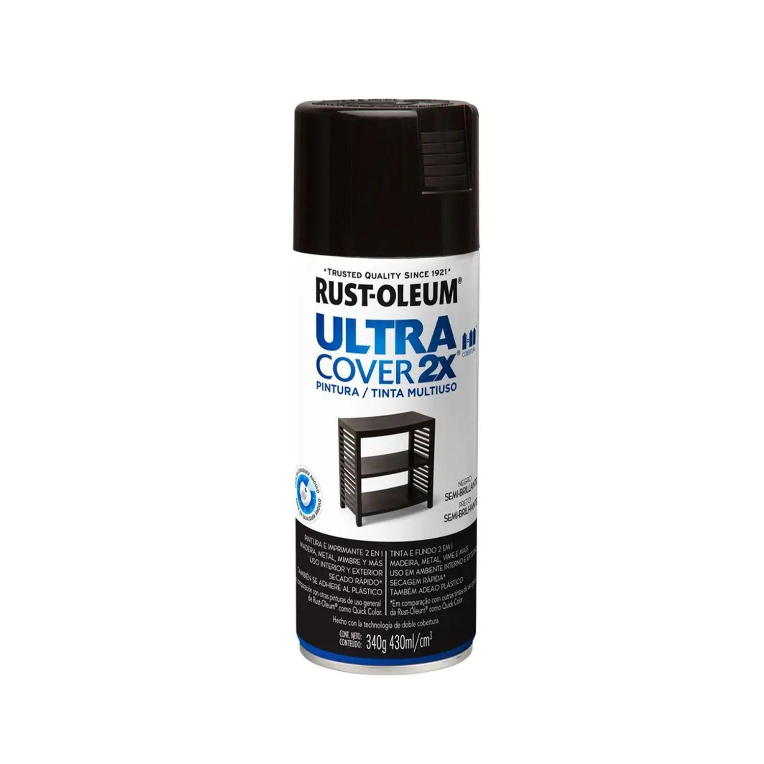 6 Pack Pintura en Spray Ultra Cover 2X Multiuso Negro Semi Brillante 340 g 700054-1