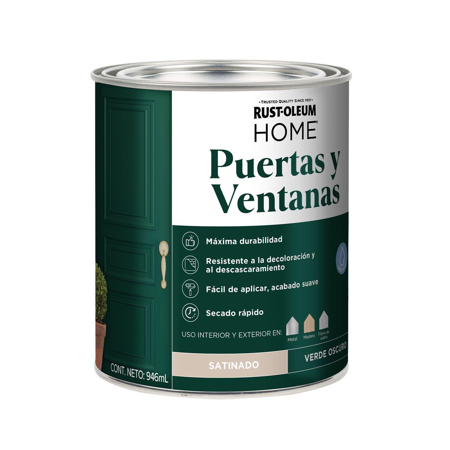 2 Pinturas Puertas y Ventanas Interior-Exterior Verde Oscuro 946 ml 700282-1