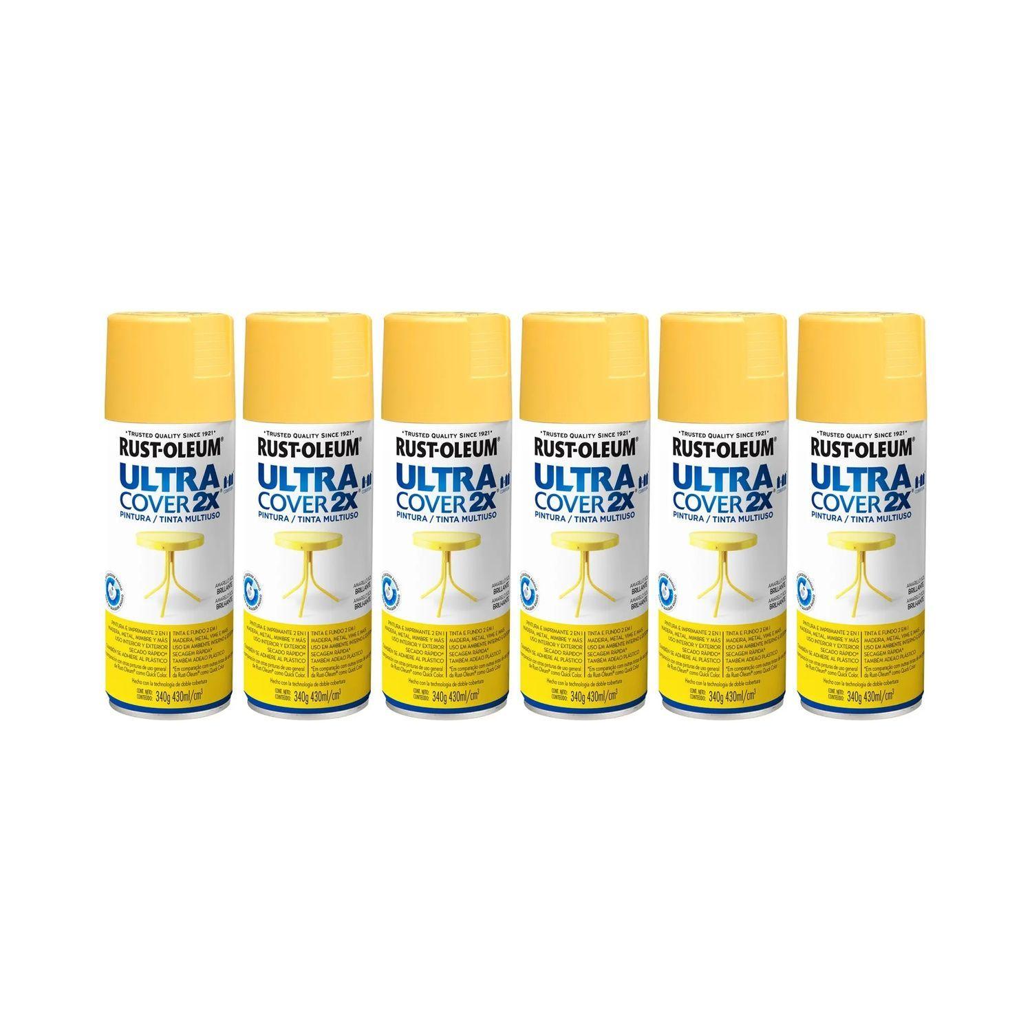 Pack 6 Unid. Pintura en Spray Ultra Cover 2X Multiuso Amarillo Sol Brillante 340 g 700060-0